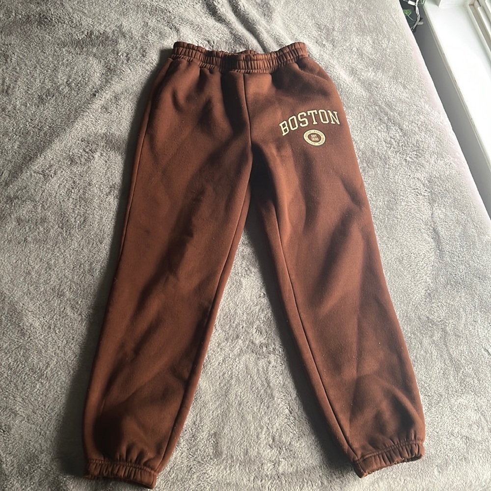 Brown “Boston” sweat pants that I’ve never worn